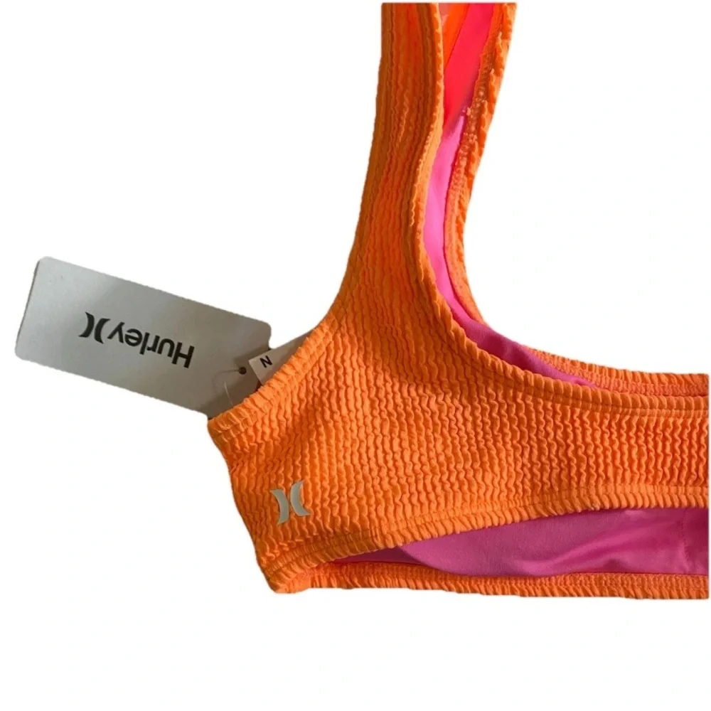 Hurley Bikini Set Women’s XS/S Orange Black Cheeky Coverage 2 Piece Swimsuit